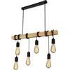 TEKHOME Lampada Sospesa a Soffitto con Paralume in Legno, Lampadario Design Industriale/Scandinavo con Attacco E27, per Cucina Isola Tavolo Bar, 110-240V, (Lampadina Non Inclusa) B47-6