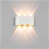 AWSAD Applique da Parete Interno Adatto per Vano Scale del Corridoio della Camera da Letto, Luce LED 12W/16W/24W Lampada da Esterno a Parete (Colore : White, Size : 17x8x4cm)