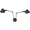 XHJL Luce da parete a doppia parete vintage Luce in ferro battuto Luci di lettura Funzione E27 Regolabile Lampada a parete industriale per camere da letto soggiorno (Nero)