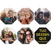 RKXGiftopia Sottobicchieri Personalizzati con Foto, Set di Sottobicchieri in Pelle PVC con Immagine e Testo, Regalo Personalizzato per Coppie, Famiglia e Amici, Tappetini per Bicchieri e Tazze, Ottagonali,6 Pezzi