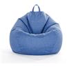 FANSU Copertura per Poltrona Sacco Puff Poltrona Senza Riempimento, Lino Tinta Unita Pouf Poltrona con Zip Poltrona a Sacco per Adulti e Bambini Interni, Casa, Soggiorno (XXL,Blu Scuro)