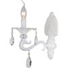 VR VETRINEINRETE Vetrineinrete® Applique candelabro con pendenti a gocce di cristallo in acrilico stile retrò attacco E14 bianco arredo casa