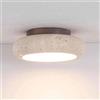 Generic Plafoniera Soffitto in Pietra Naturale Travertino, Stile Giapponese Vintage LED 18W, Lampada da Soffitto Moderna per Camera da Letto Cucina Ingresso Bagno (Walnut)