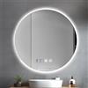 Hondony Specchio Bagno con Luce, Rotondo LED 60x60 cm, Anti-Appannamento, Luci Dimmerabile 3 Colori, Retroilluminazione Moderna, Specchio con Luce Incorporata per Bagno, Design Elegante da Parete