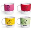 Excelsa Peanuts Set 4 Tazze Caffè, Porcellana, 100 ml, Multicolore, 4 Unità
