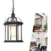 ChaoZan Lampada A Sospensione Regolabile In Altezza Vintage Antico Lampadari Metallo Per Esterni/Interni E27 Nero Impermeabile IP23 Pendant Light Corridoio Balcone Terrazza Cortile Gazebo