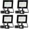 Aigostar Faretto Led da Esterno con Sensore di Movimento,30W 2510LM Faro LED Esterno,Bianco Freddo 6500K,IP65 Impermeabile Faretti LED per Giardino, Cortile,Patio,Garage Confezione da 4