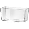 Tecnokit Tera vaso rettangolare trasparente in resina Coimbra, dimensioni cm 30x15x15h, fioriera effetto vetro per interno ed esterno