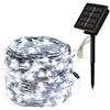 r2digital Tubo Natalizio Led bianco ad Energia Solare, Luci Luminose di Natale da Esterno, Corda IP65 8 Modalità per Giardini, Decorazioni Natalizie, Feste, Pannello con batteria ricaricabile (Bianco, 12)