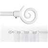 GD LOVES YOUR HOME Bastone Tenda Estensibile 70-120 cm 120-210 cm o 160x310cm Ferro Antichizzato Shabby Chic Asta Anelli Scorritenda MOD.forma a spirale (Bianco, 70-120cm)