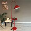 bamyum Gorkiede Lampada da Terra in Metallo, Lampada da Terra per Soggiorno, Camera da Letto, Camera dei Bambini con Attacco E27, Larghezza 30 cm, Paralume Regolabile, Rosso