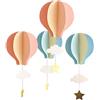 Toyvian YeahiBaby, 4 festoni di carta, in 3D, a forma di nuvola e mongolfiera, decorazioni da appendere, per matrimoni, baby shower, feste di compleanno