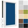 Estika Tenda a rullo oscurante termica senza forare, larghezza con incrementi di 1 cm - 80 x 150 cm - Blu - per interni, per finestre, protezione solare