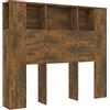 vidaXL Testiera con Scomparti Rovere Fumo 120x18,5x102,5 cm
