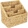 HMF Portariviste da terra, Porta riviste per Cataloghi e Giornali, intrecciato in Giacinto d'acqua | 3 Scomparti | 35 x 24 x 32 cm