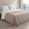 Clara Home Milano Copriletto Trapuntato Capri in Microfibra Manopesca, Double Face, Trapuntino Primavera Estate, Qualità Premium, Made in Italy, Coperta Letto 1 Piazza e Mezza, Colore Beige