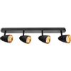 EDO Plafoniera Quad-Spot OVO 4 oro nero Lampada da soffitto LED oro nero IP20 GU10 a 4 luci, faretto orientabile GU10, plafoniera 230V per soggiorno, anello oro EDO777243
