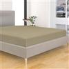 BANZAII TEXTILE INNOVATOR ONLINE Banzaii Lenzuolo sotto con Angoli Invernale Felpato in Flanella Anti-Pilling 100% Cotone Tinta Unita Due piazze Matrimoniale 160/170 x200 cm Beige