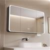 LIDANGUH Armadietto da bagno con specchiera e luce,specchio bagno contenitore con Anti-Appannamento,Alluminio Armadietto Bagno di Stoccaggio Specchio,Specchio bagno contenitore,Buco di carta,Espositore di bell