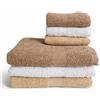 GX GARGIX Set Asciugamani Bagno 3+3 in Spugna Morbida - 3 Asciugamani Grandi + 3 Piccoli, Assorbenti e Resistenti (GX/VANN-4)
