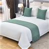 QRGMKL Tinta unita Lavorato A Maglia Bed Runner Copriletto Diamond Bed Sciarpa Coperta di Lusso Biancheria Da Letto Decor Divano Asciugamani per Camera da letto e Hotel-Dream Green||220X60cm for 1.5m Bed