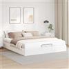 IKAYAA Letto Matrimoniale 160x200 con Contenitore Letto Idraulico con Rete a Doghe e Telaio-Bianco-160 x 200 cm