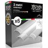 Eurocali Copertura Angolare Profilo alluminio per Strisce LED MEDUSAFLEX mod. Aurelia 2 Metri - Milky - Made in Italy in Policarbonato stabilizzato UV certificata UL94HB - Pacco da 6