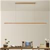 chrtyum Lampada a sospensione lineare in legno, lampada a isola for sala da pranzo, moderna lampada a sospensione a LED dimmerabile da soffitto, for sala da pranzo, cucina, isola, soggiorno, bar, noce(Wood,18