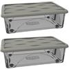 COSE DA CASA 2 Scatole indumenti Box Portaoggetti Contenitore Multiuso Salvaspazio 60x40x18 cm con Coperchio e 4 Ruote organizzazione Casa Bagno Ufficio Sovrapponibile grigio talpa Organizer 30 litri