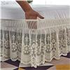 POIUYT Pizzo Vestiletto,Elastica Avvolgere Mantovana Giroletto Tre Lati Tessuto Gonna da Letto Singolo/Matrimoniali/Una Piazza e Mezzo Elastico Dust Ruffle,Lunghezza 38 cm