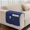FANSU 2 Pezzi Copribraccioli Fodera per Bracciolo del Divano, Organizer per Divano y Sedia Reclinabile, Fodera per Poltrona con Tasche, Copripoltrona Relax (Blu Scuro)
