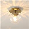 Mengjay Lampadario a Sospensione Vintage in Metallo，Lampada da Soffitto Creative Paralume Palla di Vetro ，E27 Plafoniera Moderna per Corridoio, Portico, Salone,Soggiorno, Camera da Letto (Gold)