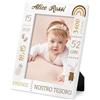 Maverton Cornice Foto - Bianca - Personalizzazione Stampata a Colori - Porta Foto in Legno - 27,5 x 21,5 cm - Portafoto da Tavolo - Cornici da Parete - regalo donna - Nascita