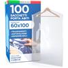 Eurocali Sacchetto Porta Abiti Trasparente 60x100cm Busta Copriabito da Armadio in Plastica Impermeabile Protezione Antipolvere per Giacche Camicie Vestiti e Pantaloni - 100 Sacchetti