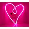 HULX Luci al Neon LED Luce Notturna Cuore - Insegna Batteria USB (Rosa)