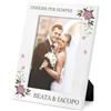 Maverton Cornice Foto - Porta Foto da Personalizzare con Stampa Colorata - Portafoto da Tavolo - 27,5 x 21,5 cm - idee regalo per anniversario, matrimonio - Roselline