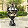 Mengjay Trade Lampione da Esterno con Base in Alluminio Pressofuso e Vetro - Lunga Durata IP44 Impermeabile E27 - Luce da Giardino Percorso Vialetto in Nero
