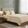 HABITA 33 HOME Lenzuola letto francese - Set completo lenzuola una piazza e mezza Sopra, Sotto con Angoli e Federe - Lenzuola matrimoniali cotone blend Anallergico e Antiacaro Made in Italy (Panna, FRANCESE)