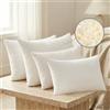 cuscini fiber - 4 Cuscini Letto Matrimoniale con Imbottitura in Fiocco di Memory Foam e Federa Massaggiante, Cuscino Memory Foam Guanciale Morbido per Dormire Sicuri, Antiacaro e Anallergico