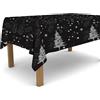 BANZAII TEXTILE INNOVATOR ONLINE Banzaii Tovaglia Invernale Natalizia in PVC Cerata Antimacchia Resistente a Sole e Intemperie Facile Da Tagliare Nella Misura Che Vuoi - Noel Nero 140x100 cm