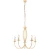 Belight Lampadario Rustico 5 Luci In Ferro Battuto Decapé Avorio Serie Botte