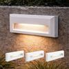 MAKA change your life quality MAKA Segnapasso LED Rettangolare 6W CCT IP65 da Esterno per Giardino, Scale e Vialetti | Luce Regolabile 3000K-4200K-6400K | Faretto Anti-Abbagliamento | Bianco