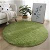 Hiseng Rotonda Shaggy Tappeto per Soggiorno, Hiser Moderno Soffice Peloso Ultra Molle Antiscivolo Tappeti Moquette per Interni Divano Camera da Letto Bambino Cameretta (Verde Scuro,120x120cm)
