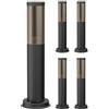 ledscom.de 5 luci da vialetto/lampioni da giardino/lampade da giardino PORU per esterni, effetto fumé, IP44, 39 cm, nero, 1x E27 max. 40W