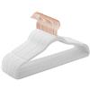 SONGMICS Grucce Velluto 20 Pezzi, Grucce Appendiabiti Lunghe 42 cm, Salvaspazio, Capacità di Carico Elevata, Gancio Girevole a 360°, per Cappotti Camicie Completi, Bianco e Oro Rosa CRF026W01