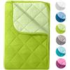 WOMETO, trapunta estiva leggera, 135x200, per campeggio o per l'estate, OekoTex 100, 700 g circa,trapunta in colori vivaci: verde, beige, turchese, arancio e bianco, 100% poliestere, Steppbett Sommer Grün, 135 x 200