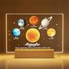 DXDOING Targa Glass Personalizzata Sistema Solare - Regalo con Pianeti, Nomi e Date - Decorazione Acrilica con Base in Legno Idea Regalo Compleanno, Anniversario, Festa