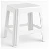 Tomaino - Sgabello in plastica antiscivolo multiuso - Sgabellino da bagno basso bianco per bambini - comodo poggiapiedi anziani - gradino da camper (ALTO 42 cm)