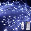 HADAVAKA Filo Di Rame, Stringa Luminosa Di Petardi, Luci Di Fata A Led Con Telecomando, Luci D'atmosfera Di Decorazione, Per Camera Da Letto, Fai Da Te, Festa, Albero Di Natale, Giardino (White,6M)