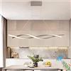Lanekd LED Lampada a Sospensione Tavolo da Pranzo Lampada Moderna Dimmerabile Salotto Lampada Altezza Regolabile Camera da Letto Lampadari per Ufficio Cucina Sala da Pranzo Spirale Lampadario (Grey, L100cm)